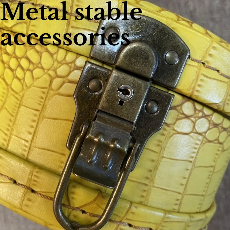 26 Inch Leather Ukulele Box Fleece-lined Shockproof Waterproof Portable Yellow Hard Ukulele Case Musical Instrument Accessories