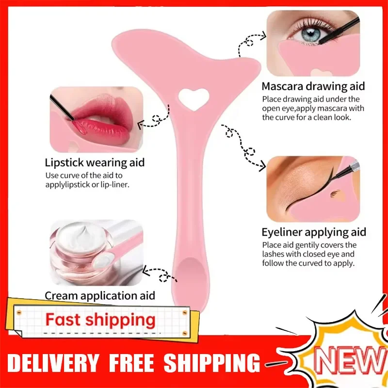 多機能アイライナーステンシルウィングチップシリコンアイライナー補助描画口紅着用補助再利用可能なメイクアップツール