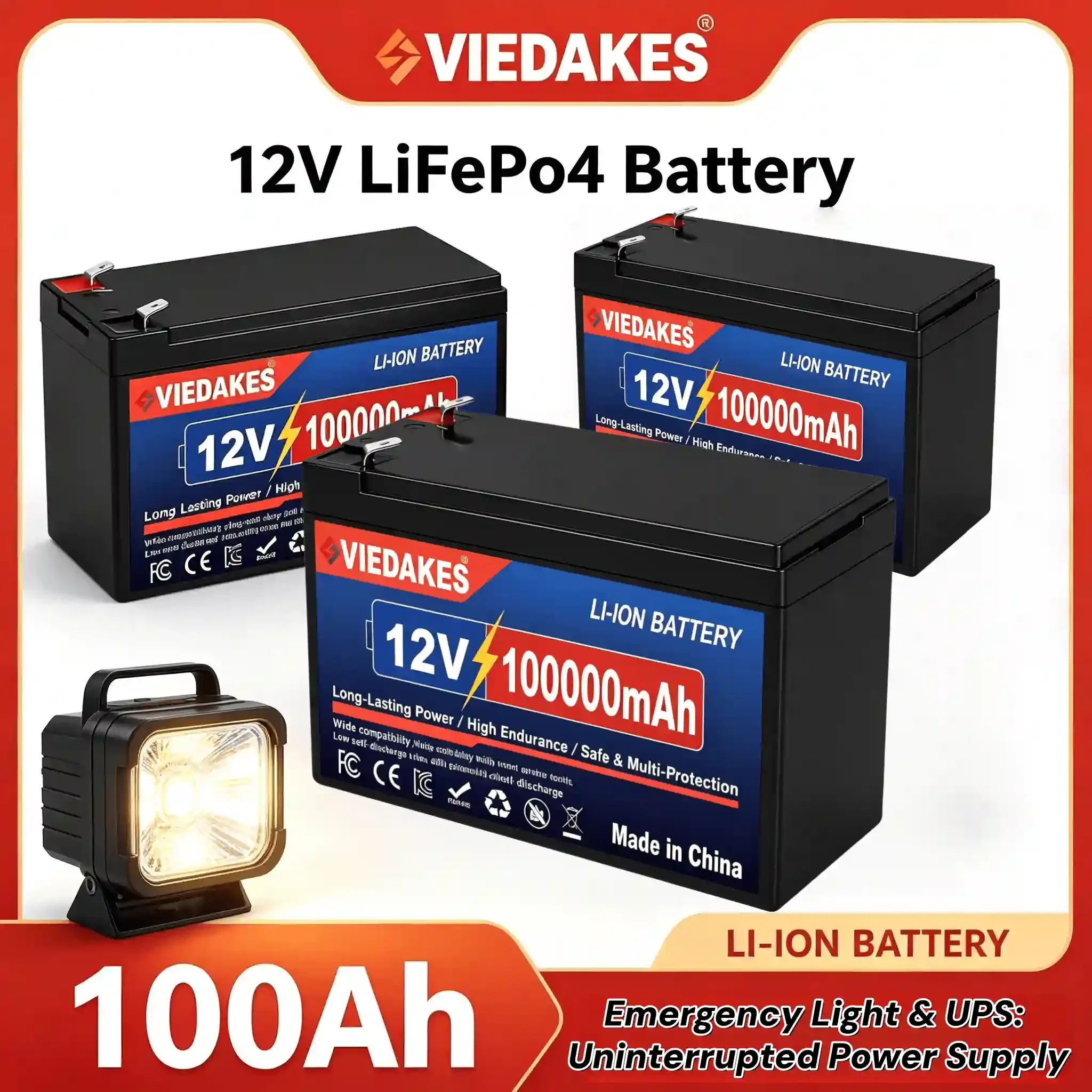 

12V Lithium Ion Battery 100Ah Deep Cycle Battery Pack for E-Bike E-Scooter Solar System