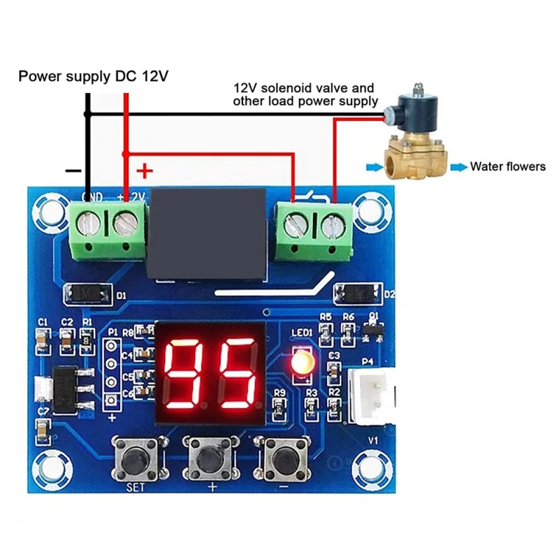 Bodemvocht Val Voor Irrigatie Systeem, Automatisch Sproeisysteem, Digitale Display, Controller, Rood, XH-M21412V