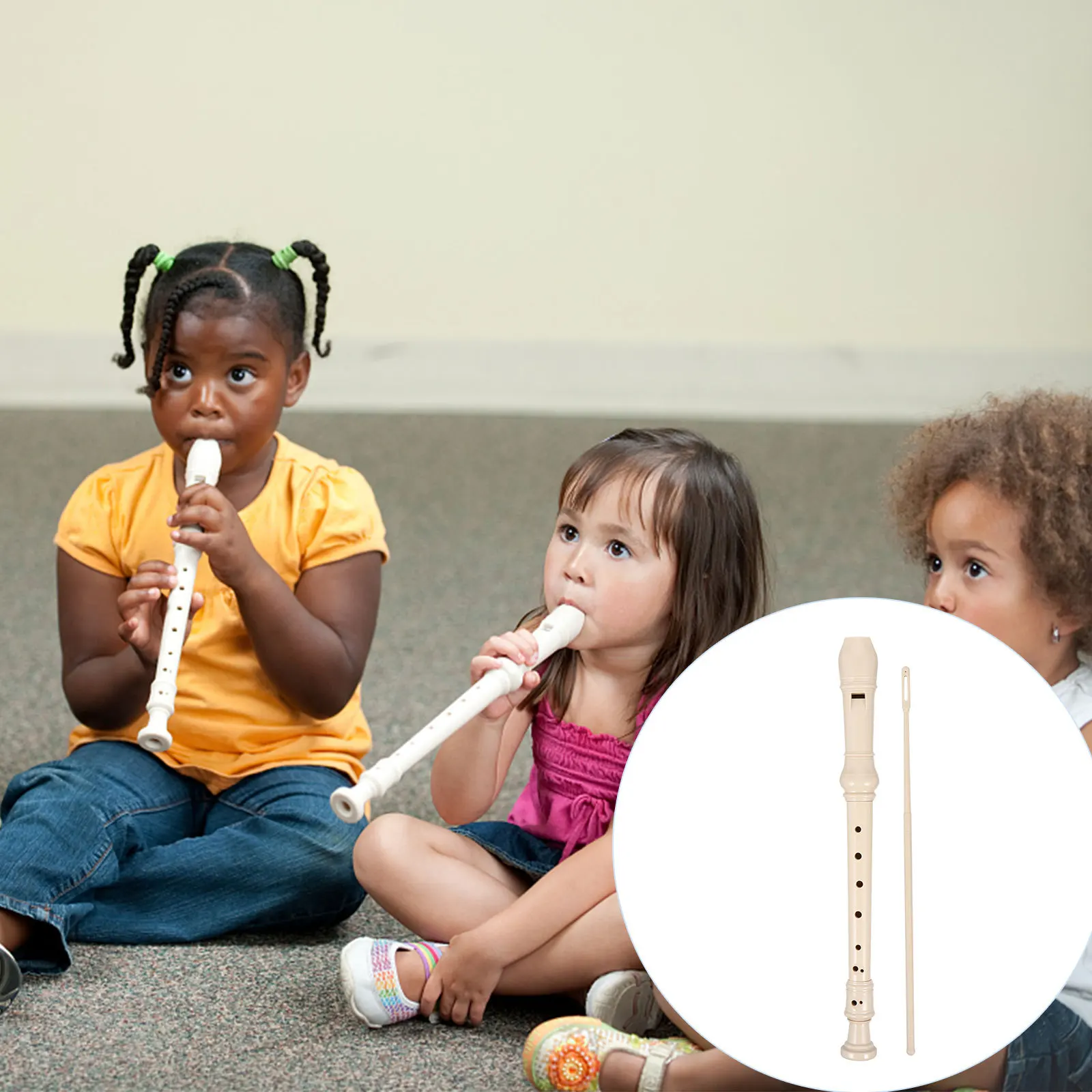 

1Set 8 Hole Soprano Recorder ABS Clarinet Educational Music Instrument for Early Learning Hand Coordination Development