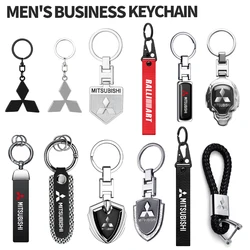 1pcs Metal/Leather Car Key Ring Braided Rope Key Case Key Chain For Mitsubishi Space Star Lancer Outlander Xl Eclipse Cross Asx