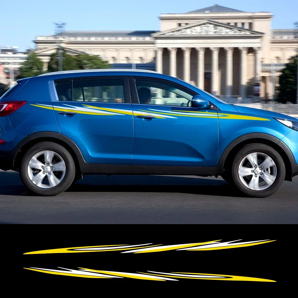 

2PCS Car Door Waist Line Stickers For Kia Sportage Auto Body Sport Strips Style Vinyl Film PVC Decoration Decals Accessories