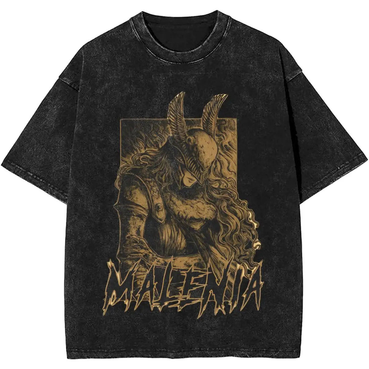 Oversize Malenia Blade Of Miquellae Accessories T Shirts Washed Style Men Women Gaming T-Shirts Vintage Top Tee Shirt Streetwear