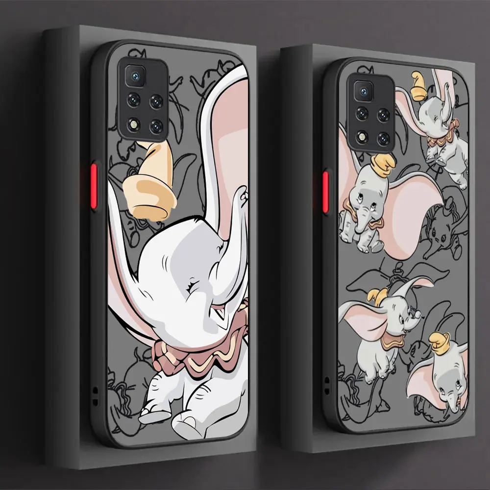 Disney Dumbo Cute Elephant Phone Case For Redmi Note 13 12 ProPlus 12S 11 11S 11T 10 10S 9 9S 9T 8 7 S Pro Max 4G 5G Matte Cover