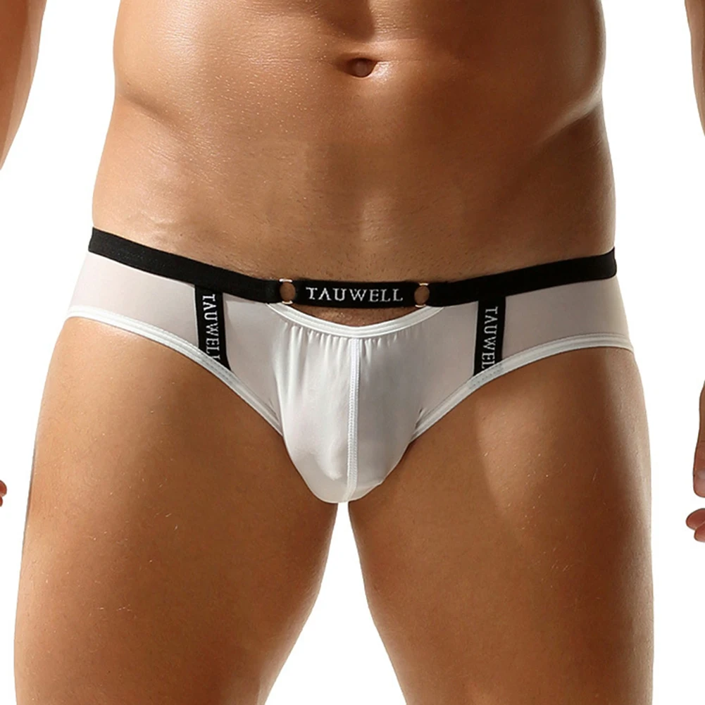

Men Elastic Briefs Soft Panties Belt Sexy Underwear Low Waist Erotic Lingerie U Convex Pouch Brief Sleep Bottoms Male Knickers