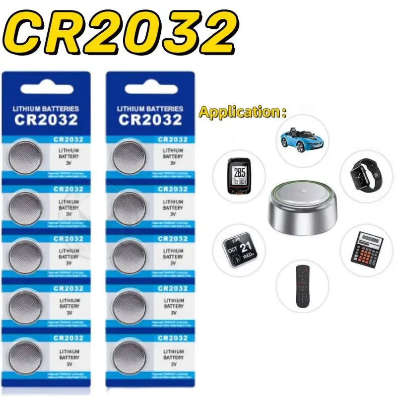 2-60PCS CR2032 CR 2032 Button Battery 3V Lithium Battery For Watch Toy Calculator Car Remote Control Button Coin Cell