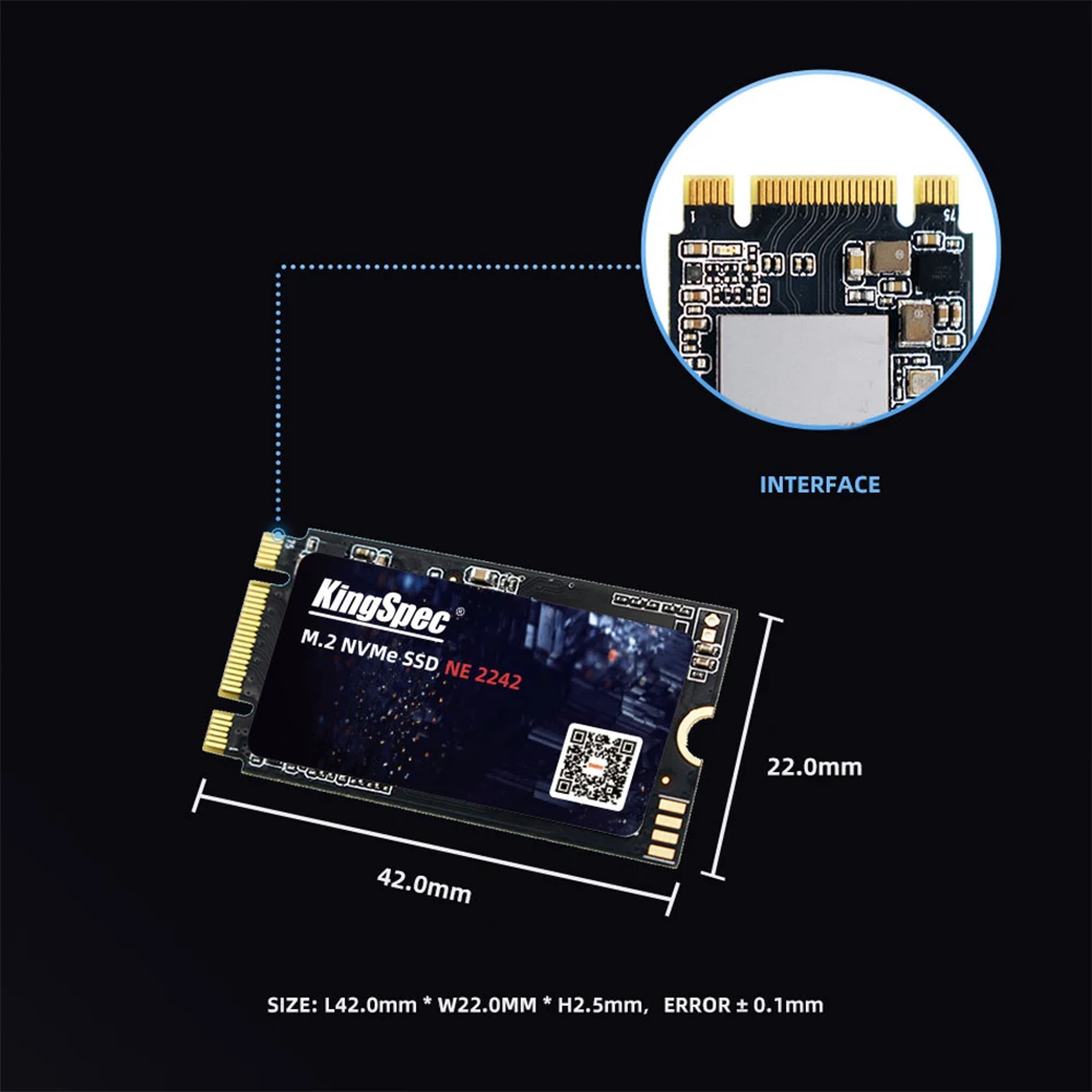 KingSpec SSD M2 256GB NVME SSD 1TB 128GB 512GB SSD M.2 2242 PCIe ฮาร์ดดิสก์ไดรฟ์ภายใน Solid State Drive สําหรับแล็ปท็อป