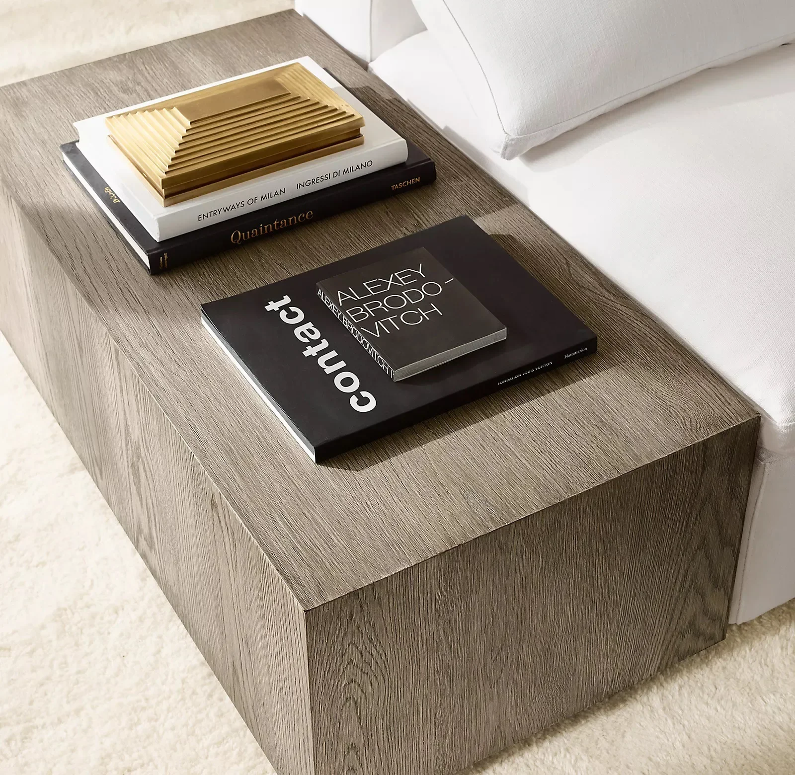 Wabi Sand Wind Retro Long Solid Wood Small Coffee Table Living Room Home Edge Bed and Breakfast Simple Creative Square