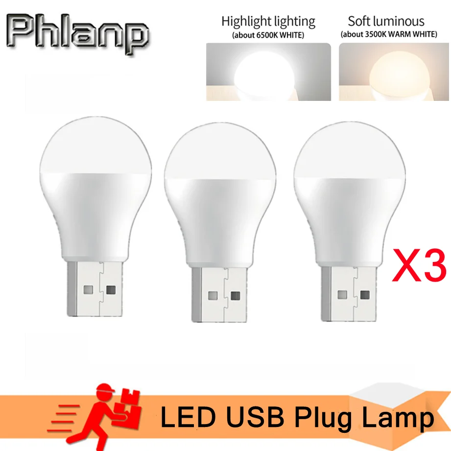 Phlanp USB LED Light Usb Lamp Eye Protection Reading Light Computer Reading Lamp Mobile Power Charging Book Lamps Night Light