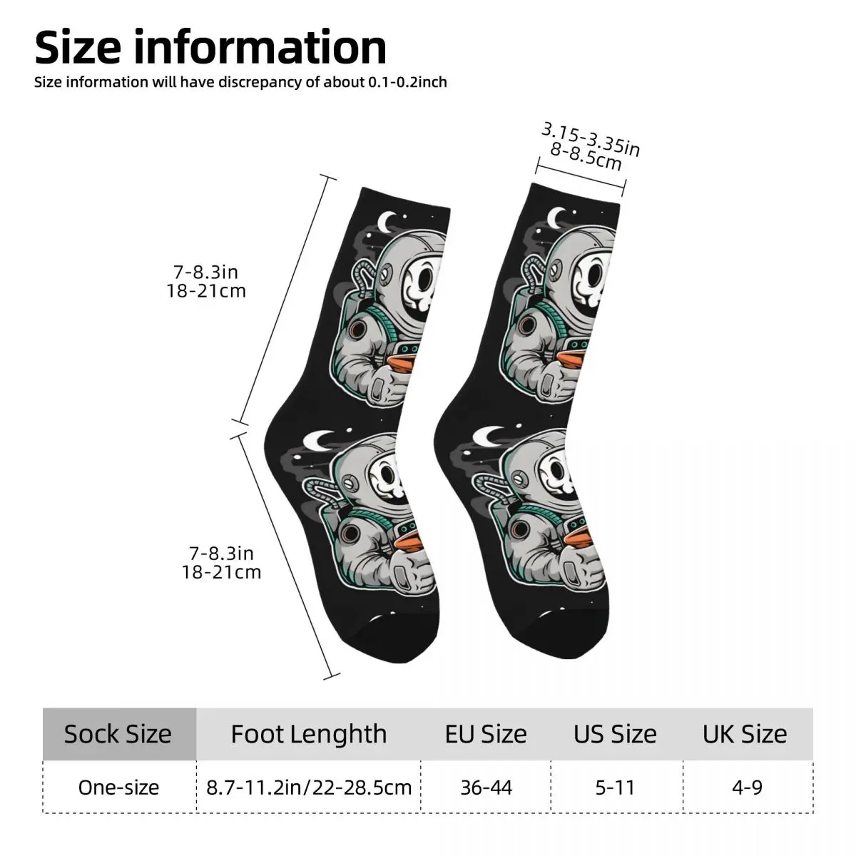 Astronaut Flare Gun Outer Space Lovers Men Women Socks Windproof Novelty Spring Summer Autumn Winter Stockings Gift