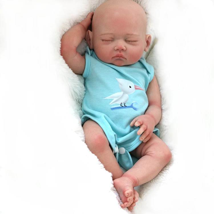 Спящий ребенок для 18-дюймовой силиконовой куклы реборн, ручная роспись, мягкая силиконовая настоящая милая кукла реборн для детей