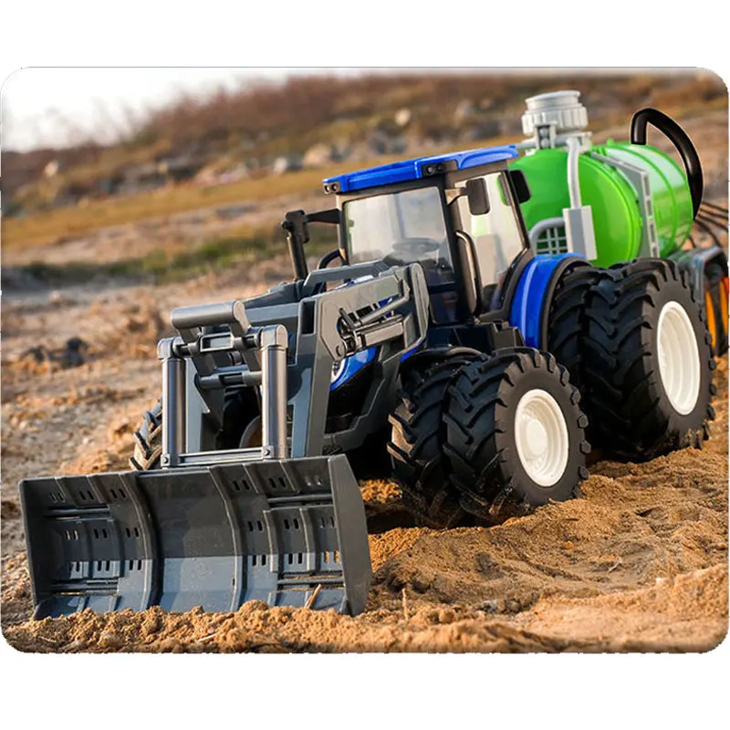 1:16 RC Car Remote Control Farm Tractors Agricultural Trailer LED 27MHZ Radio RC Farmer Alloy Trucks Electronic Toy Boys Gift