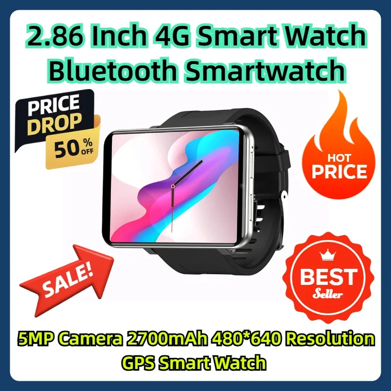 

5MP Camera 2700mAh 480*640 Resolution GPS Smart Watch 2.86 Inch 4G Smart Watch Bluetooth Smartwatch