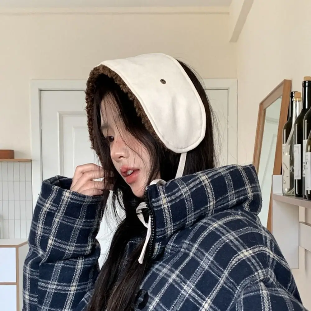 Modische Ohrenschützer aus Lammwolle/Gämsen, Winter, warm, Kälteschutz, flauschige Ohrstöpsel, weicher Ohrenwärmer