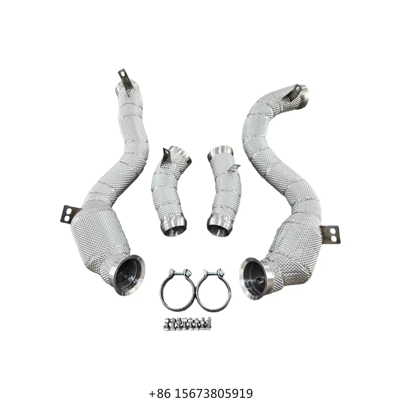 GLC63 High Quality Heatshield Exhaust Downpipe Premium Stainless Steel Heat Protection High Flow Improves Performance Durable Ea