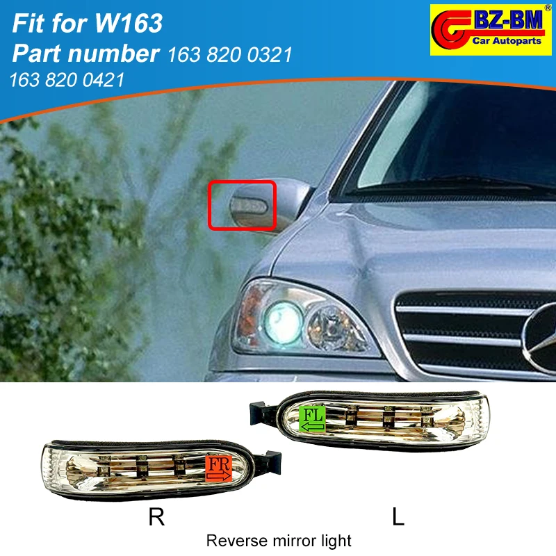

Front Door Left Right Rearview Mirror Turn Signal Light Lamp For Mercedes Benz W163 Ml320 OEM 1638200321 1638200421