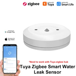 Tuya Zigbee-インテリジェントwifi水センサー,漏水検知器,洪水警報,インテリジェントライフコントロール,Zigbeeゲートウェイで動作