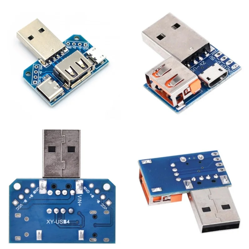USB-Kopf-Schalttafel-Stecker auf Typ-C-Micro-USB-Buchse 2,54-4P Übertragungstestplatine USB-Adapterplatte XY-USB4