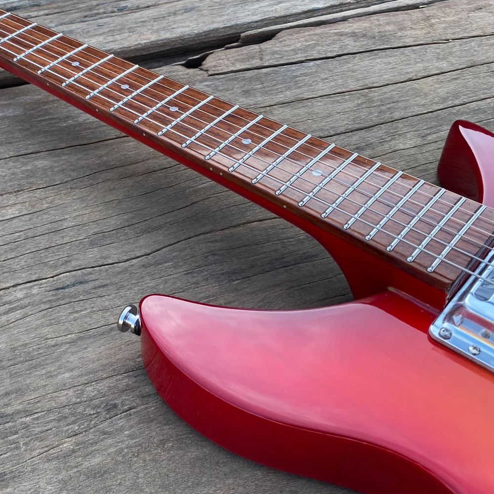 325 Electric Guitar Cherry Burst F-hole Semi Hollow Body, 3 Mini Humbucker Pickups, 20.75