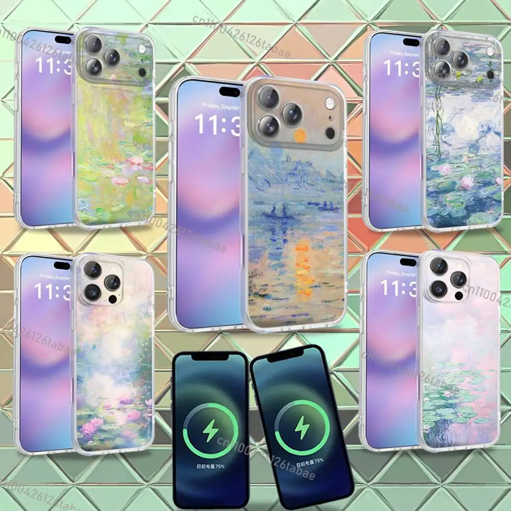 

Claude M-Monet Painting For iPhone 17,12,11,14,13,15,16,Plus,Air,Pro,Max,E,Mini for Magsafe Magnetic Frosted Phone Case