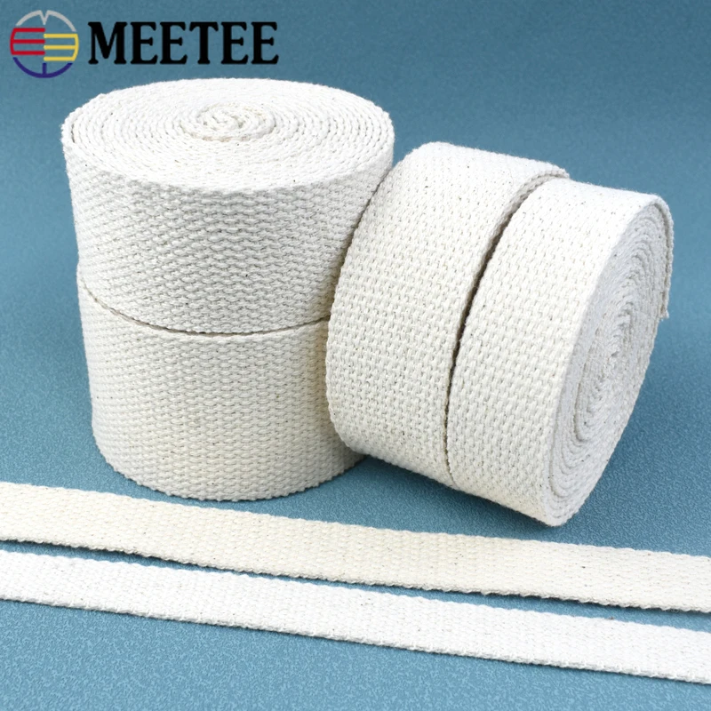 5/10Meters Meetee 20/25/30/38/50mm Cotton Webbing Ribbon Roll Lanyard Bag Strap Nylon Webbings Backpack Tape Crafts Materials