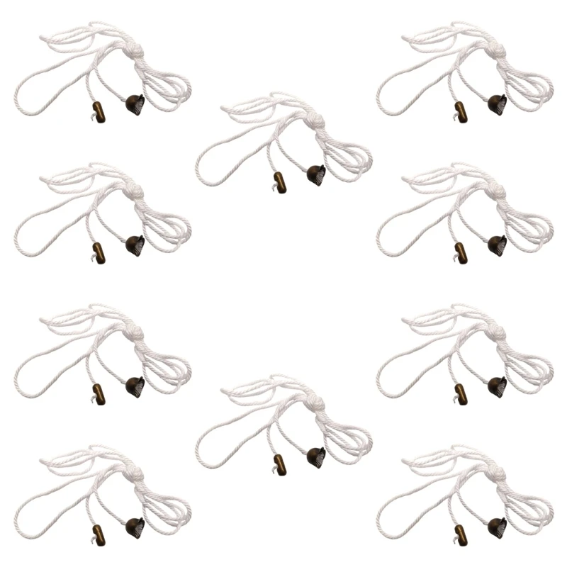 حبل سحب قطني مريح 10 قطع سلك تغيير ضوء مروحة الغرفة مع مجموعة وصلات معدنية #1