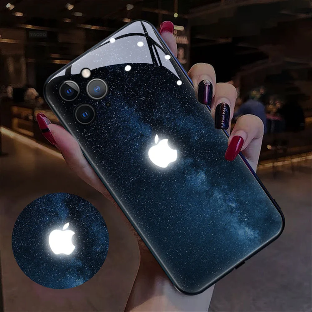 Led Colorful Light Phone Case Call Flash For Apple 14 13 Pro Max X XS XR Luminous Shockproof HD Painting With 7 8P iPhone Cover