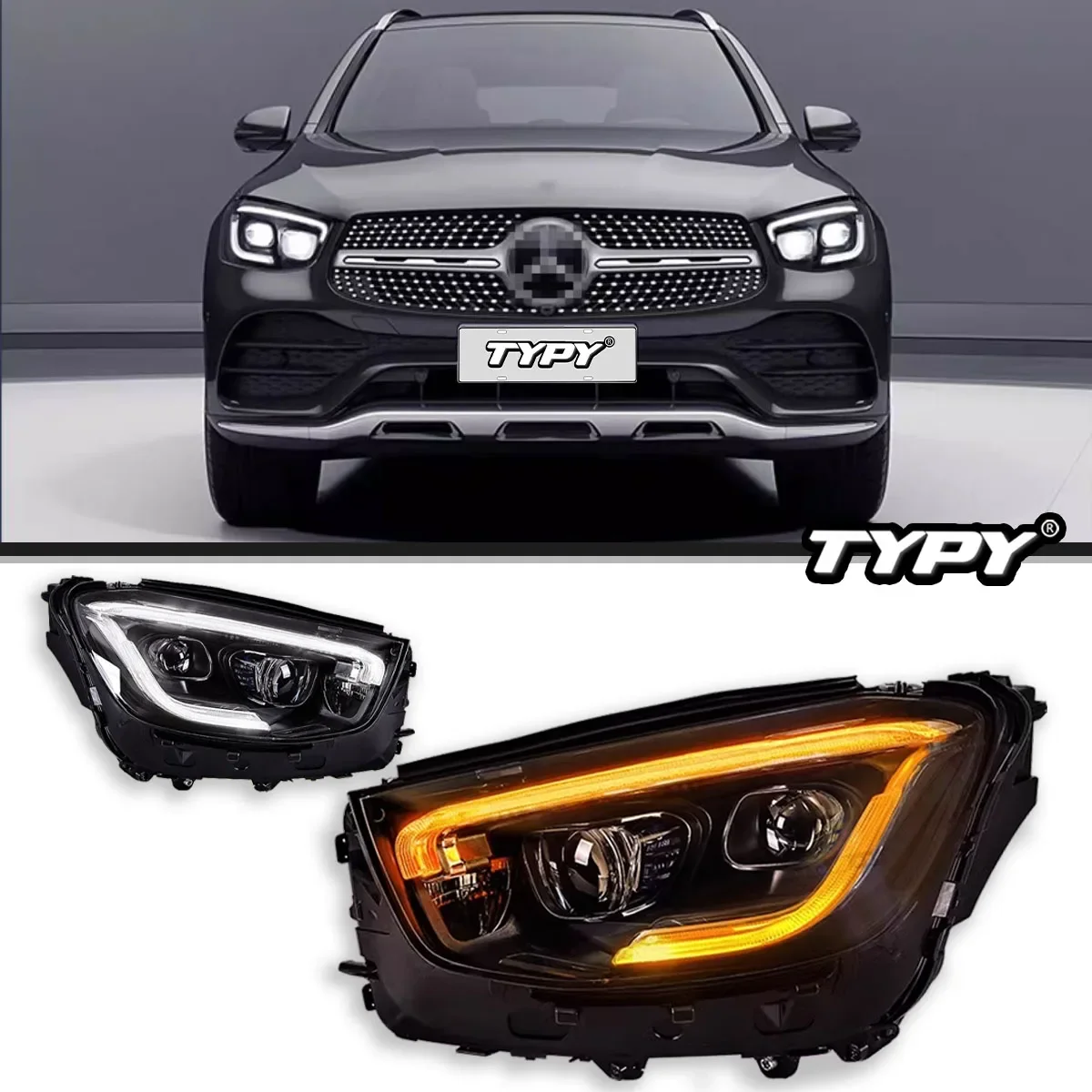 

Car Stylings For Benz W253 Headlight GLC300 2016-2022 LED Projetor Head Lamp Daytime Running Light Automotive Accessories
