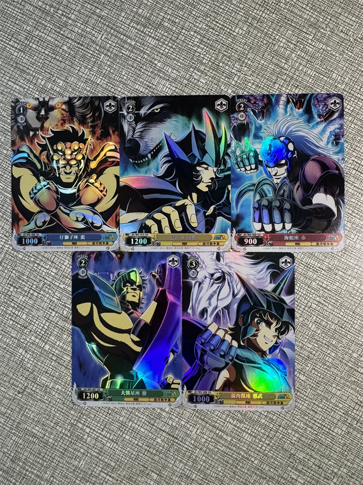 

5Pcs/set Saint Seiya Diy Self-Control Collect Signature Trading Flash Card Anime Cartoon Gift Color Flash