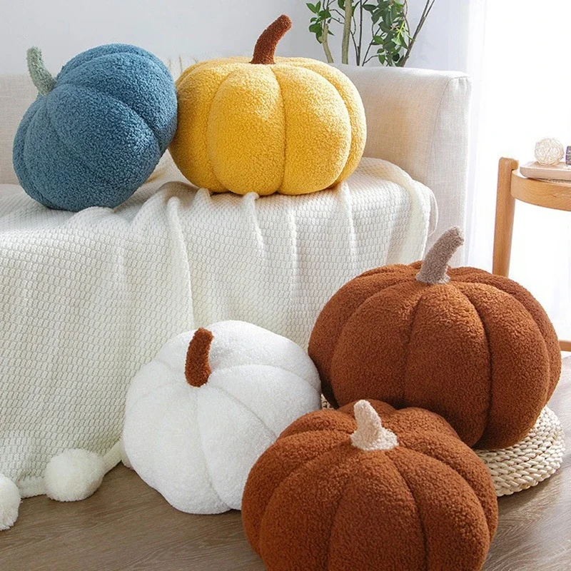 20/28/35cm Kawaii Simulation Nordic Halloween Pumpkin Plush Toy Lovely Soft Plant Stuffed Doll Holidays Props Decor Throw Pillow