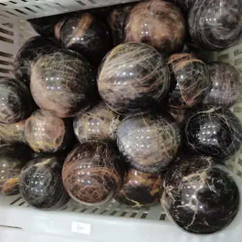 天然黑月光石水晶療癒靈氣風水球家居辦公桌擺飾節禮物 6 最佳銷售 黑月光石 - №5