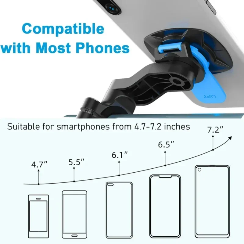 Motorcycle Phone Holder 360 ° Rotating Anti-Shake Mount Removable Navigation Stand for Bike Delivery Self-Lock Quick Release - view 5