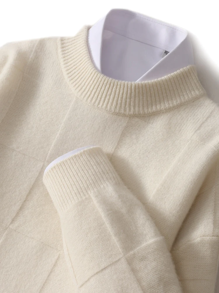 Männer Mock Neck Kaschmir pullover Langarm Pullover Smart Freizeit kleidung Frühling Herbst 100% Merinowolle Strickwaren Kleidung