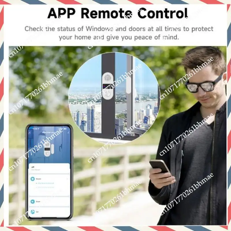 -A21Z Sensore wireless per porte e finestre Sistema di allarmi di sicurezza antifurto Apertura del sensore magnetico per porte 130Db Allarmi di sicurezza