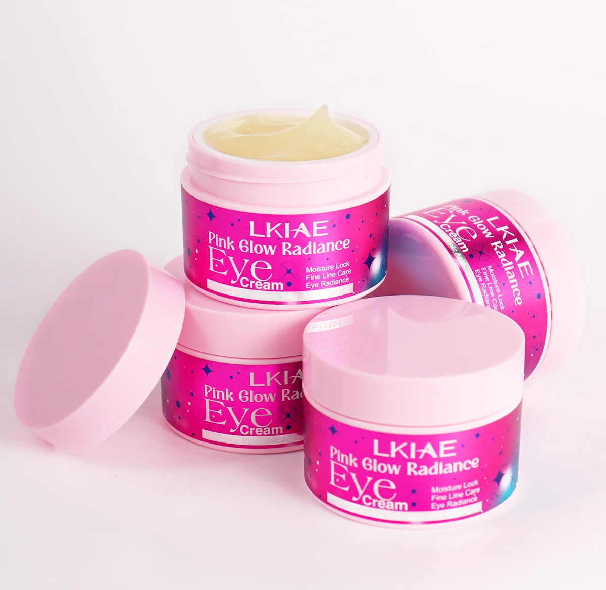 LKIAE Pink Glow Augencreme, hellt dunkle Augenringe auf, reduziert Pigmentierung, mildert Falten, strafft, nährt, für ALLE Hauttypen – Detail 6