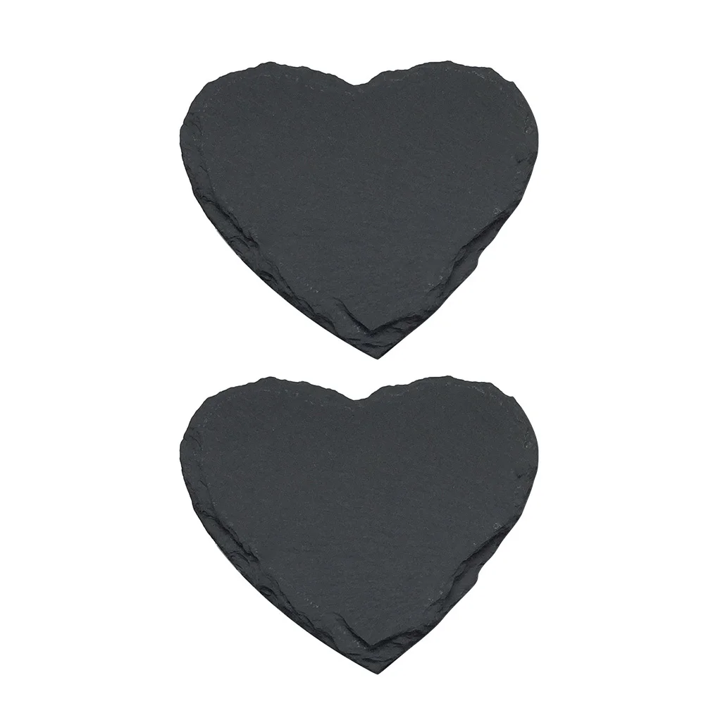 

2Pcs Heart Shape Coffee Cup Coasters Natural Rock Pads Heat Insulation Home Office Vintage Style Coaster Table Protector