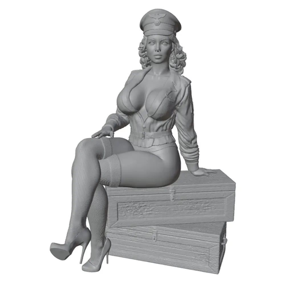 

Наборы моделей женщины-воина из смолы в масштабе 1/24, миниатюрная 3D-печатная серая фигурка, модель куклы для самостоятельной сборки, неокрашенная