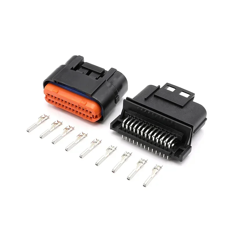 1/5/100 Sets Electric Automobile Connector PCB Board End Wiring Harness Plug Waterproof Pin Hole Header MX23A12NF1 Male  Female