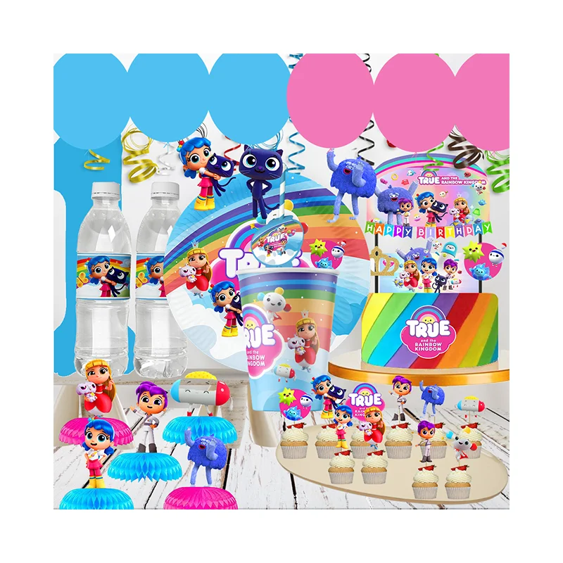 

disney True and the Rainbow Kingdom Cartoon animation theme baby shower decorations disposable party decoration stickers balloon