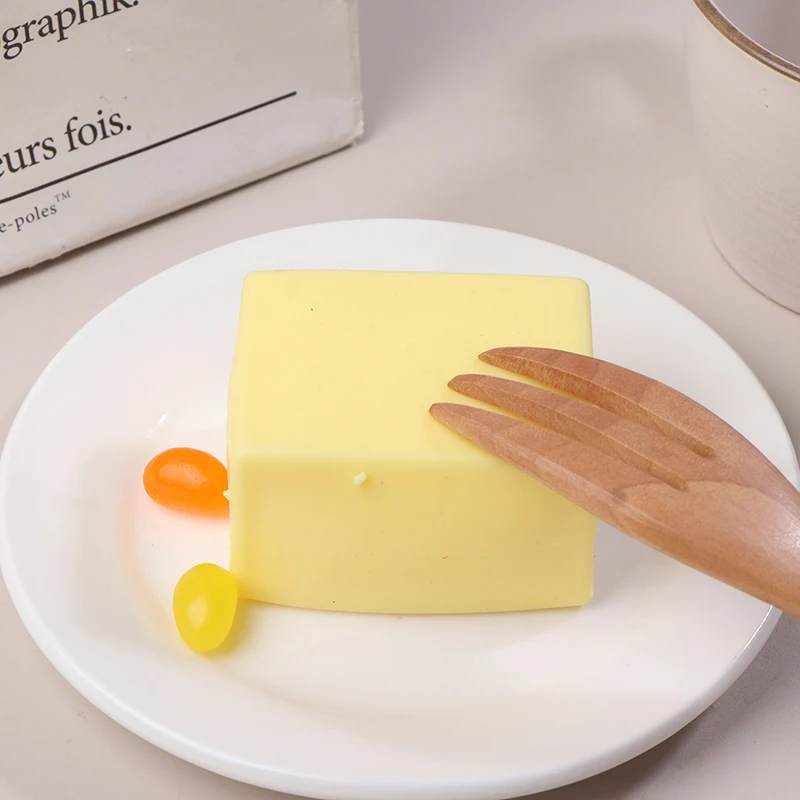 Juguete de ventilación de descompresión súper suave, Tofu de queso pegajoso de plástico fluido, pellizco de rebote lento