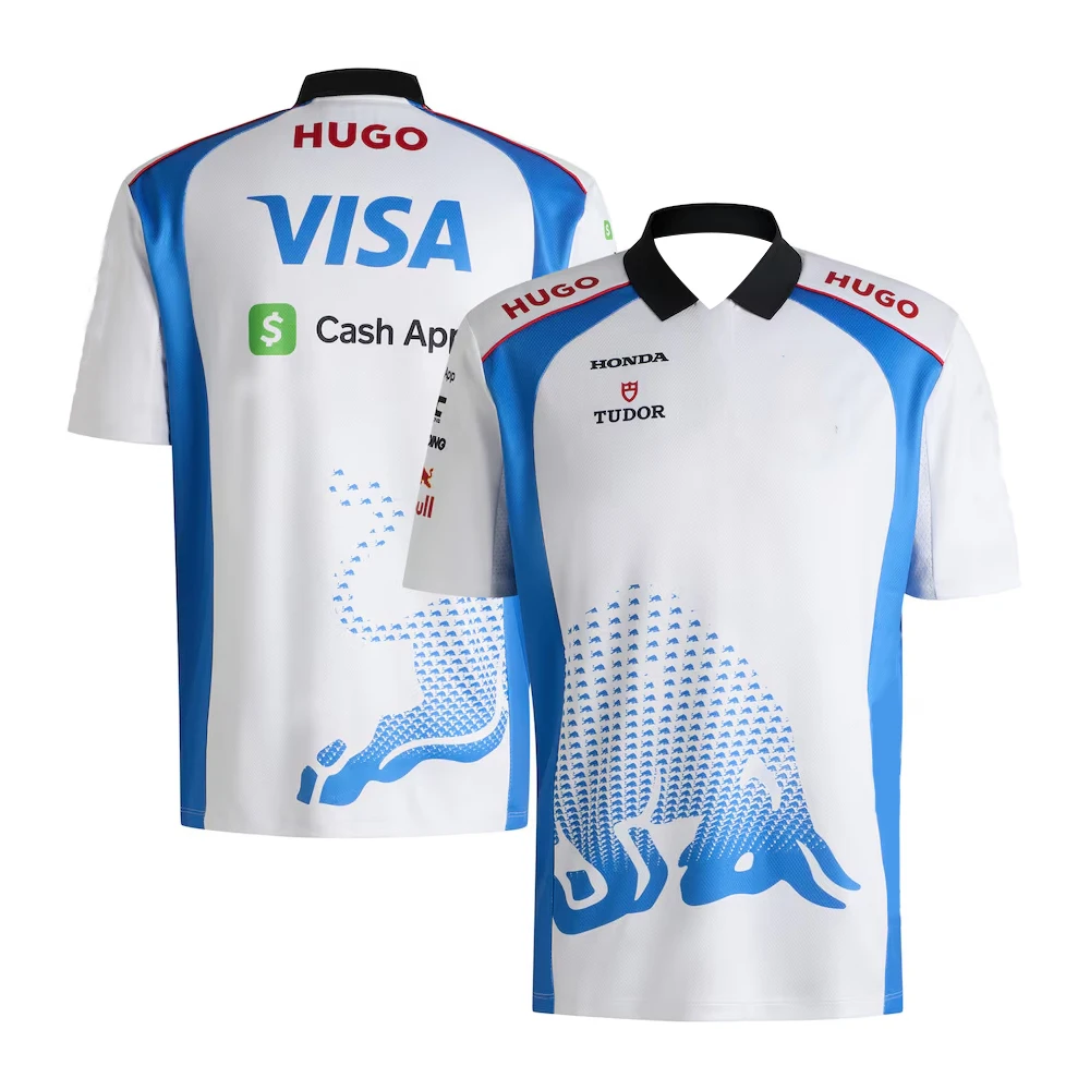 2025VCARB Hugo Team Poloshirt Neuankömmling Herren Rennwagen T-Shirt Kurzarm T-Shirt Trainingsuniform Atmungsaktive Rennoberteile