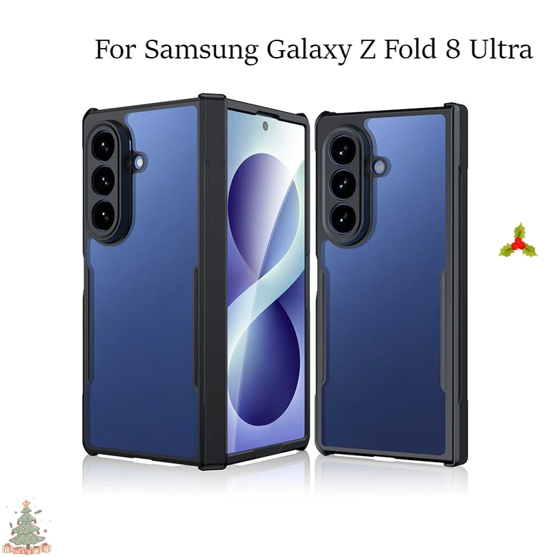 Xundd Case For Samsung Galaxy Z Fold 8 8 Ultra Laser Pattern Hard PC Hinge Protection Phone Cover With Glass Film