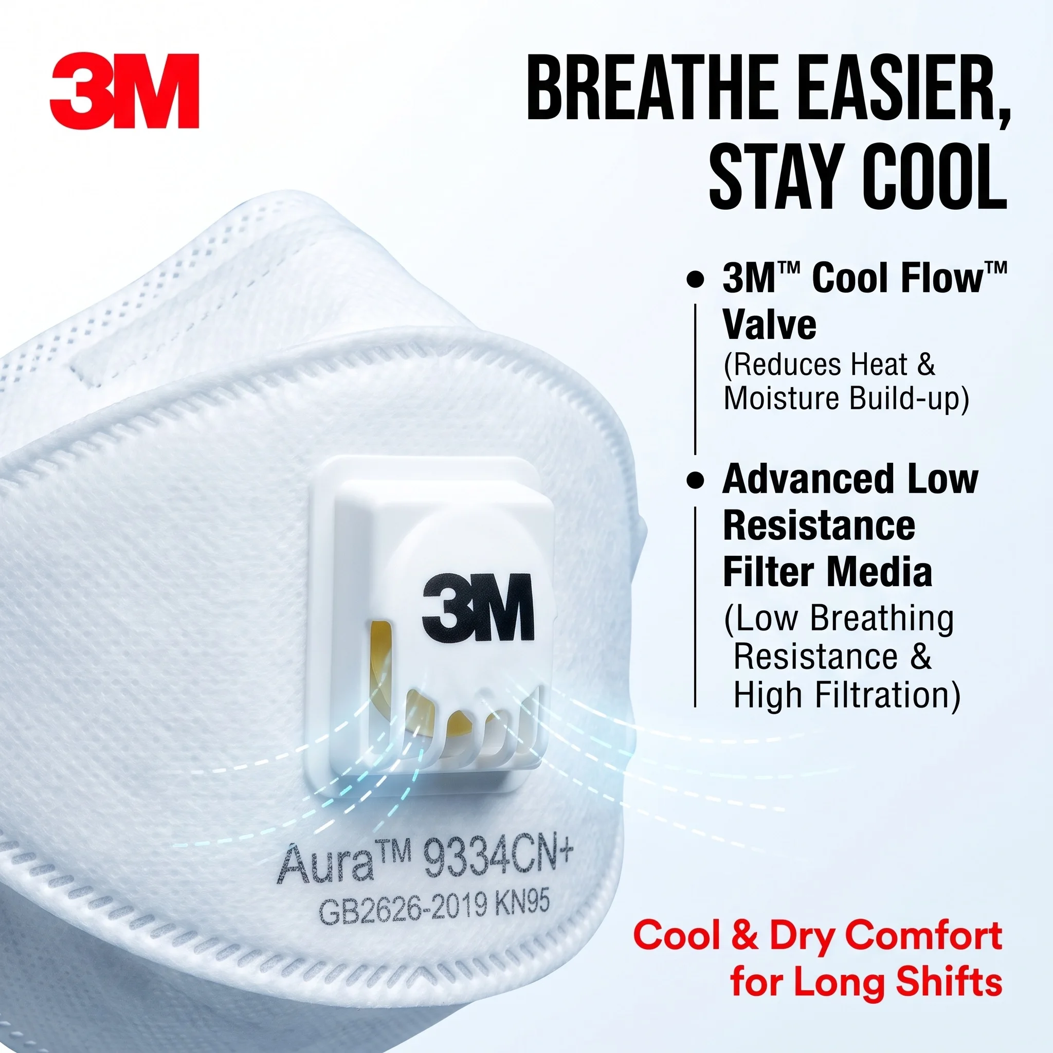 3M Aura 9334CN+ FFP3 KN95 Respirator Mask Cool Flow Valve CE Anti Dust Particle Industrial Protective Work Safety Mascarillas