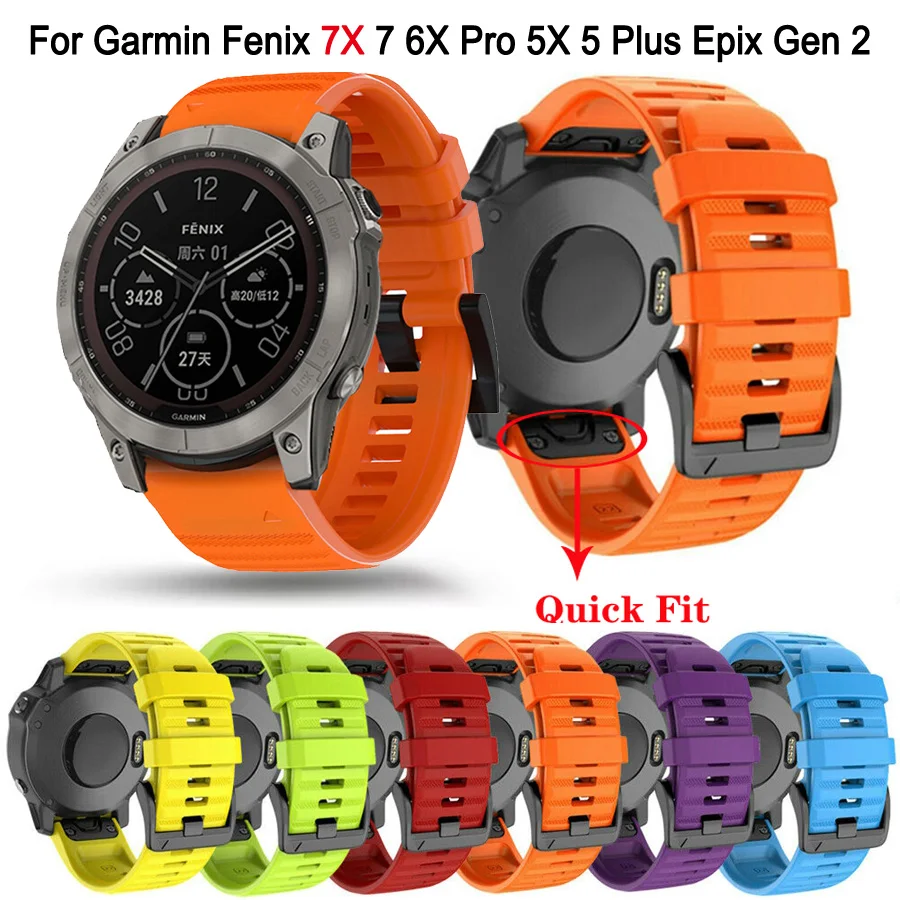 22mm 26mm Smart Watch Silikon band für Garmin Fenix 8 7 7x6x6 Pro 5 5x plus Epix Pro Gen 2 51 47mm Quickfit Armband bänder