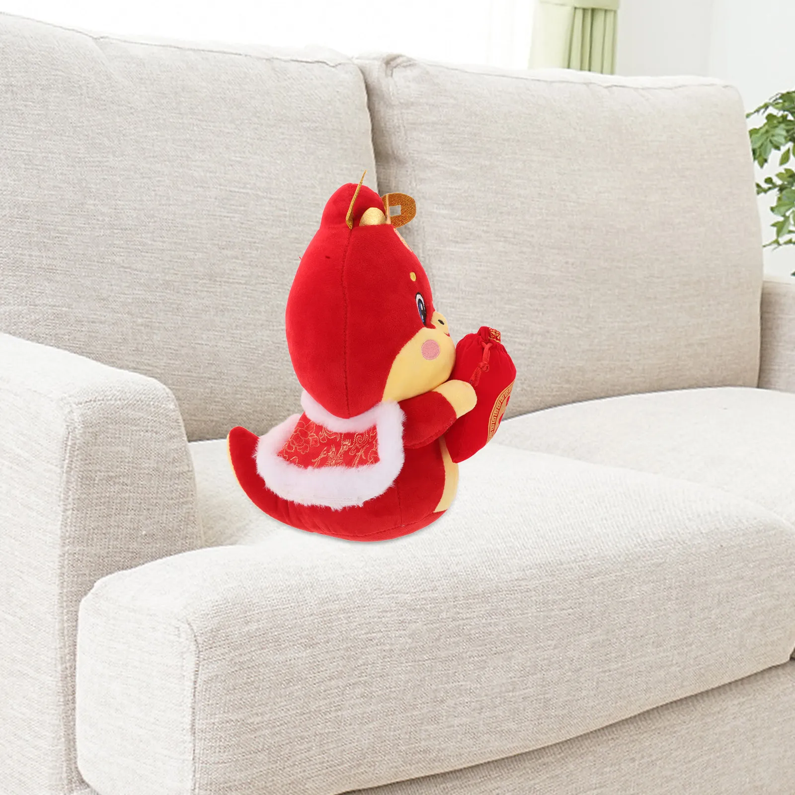 2025 Year of The Snake Stuffed Animal Soft Cuddly for Lunar New Year Spring Festival Home Office Decor Chinese