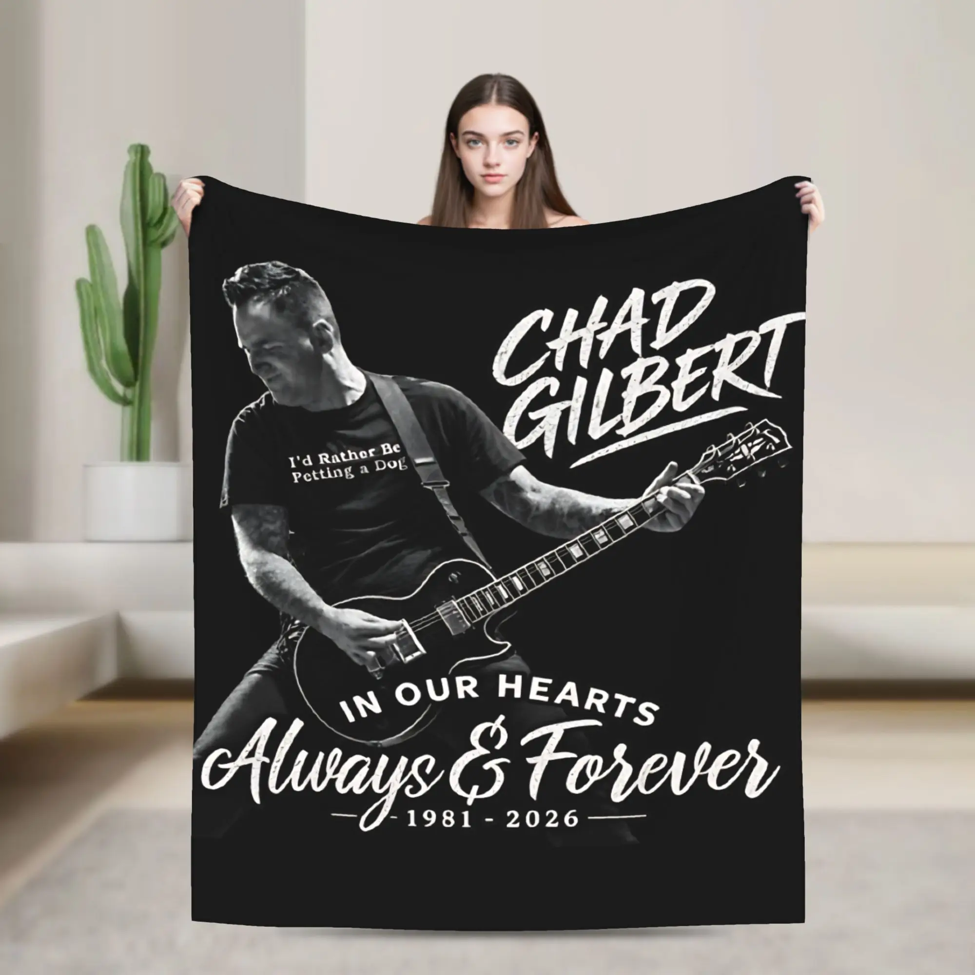 Rip Chad Gilbert Guitarist Flannel Throw Blankets  Blanket for Home Office Ultra-Soft Bed Rug