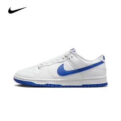 Original Nike Dunk Low 'Hyper Royal' Men's Skateboarding Shoes Shock Absorbing Wear Resistant Blue White Sneakers DV0831-104