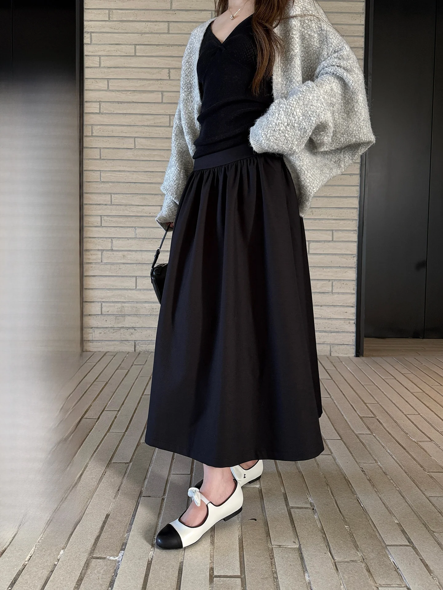 

Новая юбка-зонт TeeH Kyoto из матового черного полиэстера, женская, весна-лето, модная, дышащая, полной длины