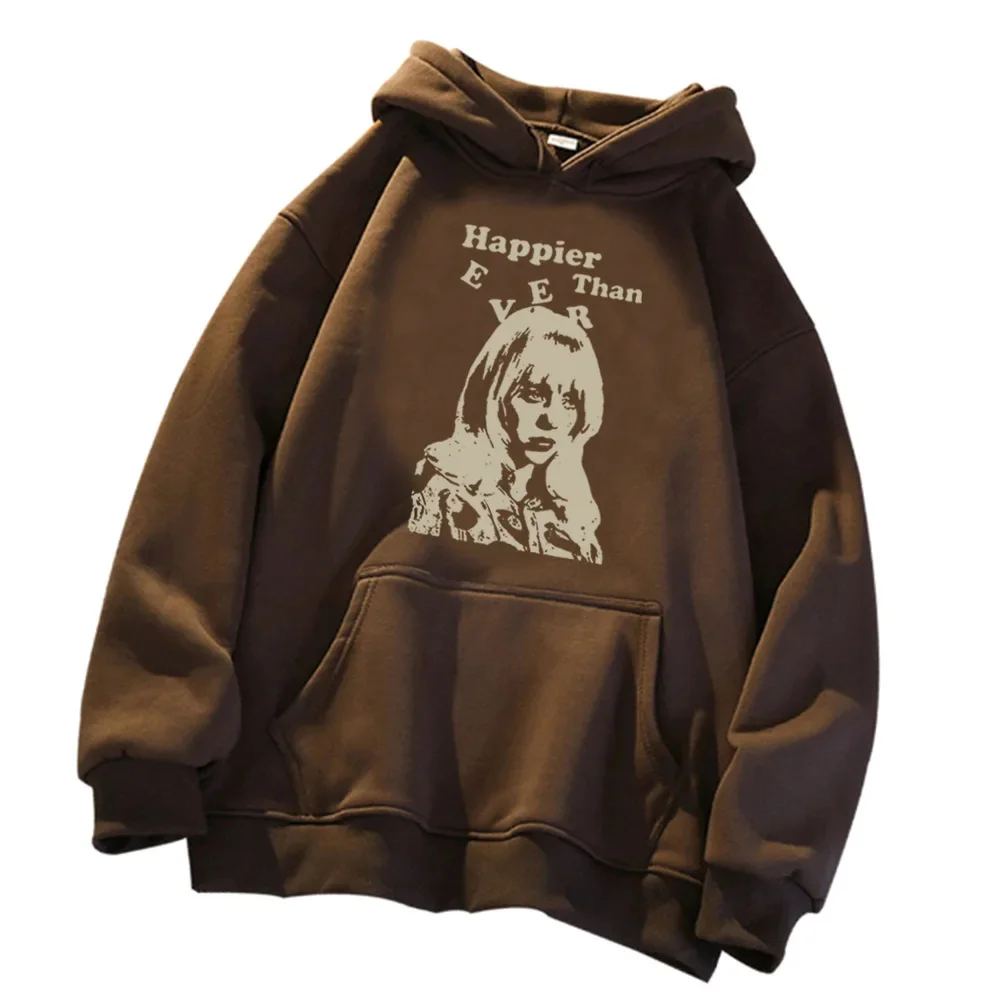 Happier Than Ever Music Album Hoodie Fan Gift Pullover Tops Streetwear Unisex